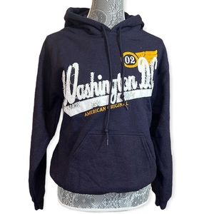 Gildan Washington D.C. American original pullover blue navy sweatshirt size S